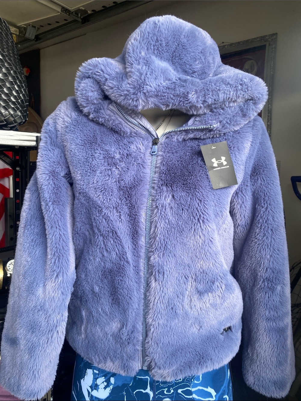 Under Armour Kids Plush Faux-Fur Hooded Puffer Jacket - Lavender